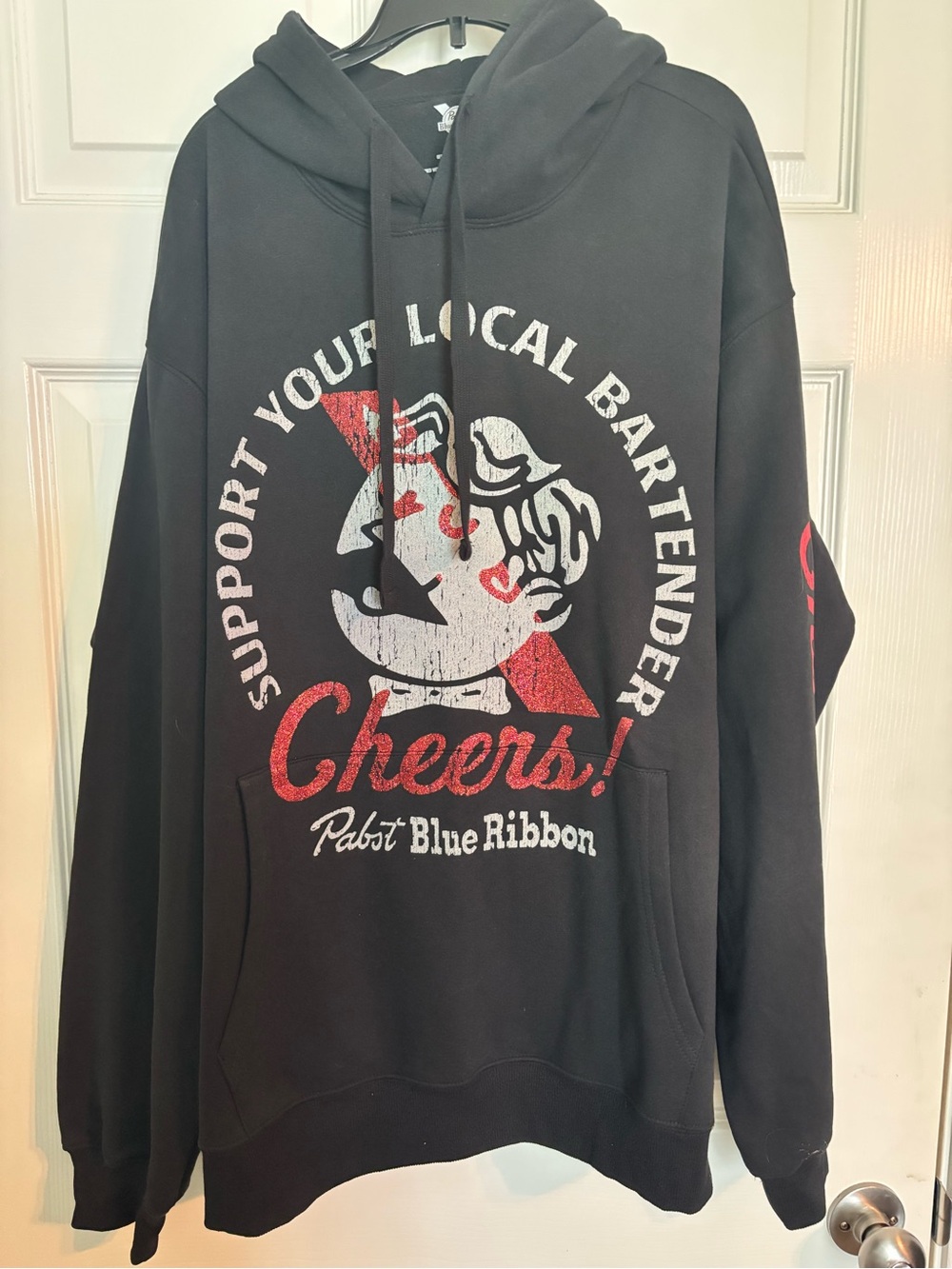 Pabst Blue Ribbon Cheers! Black Pullover Hoodie